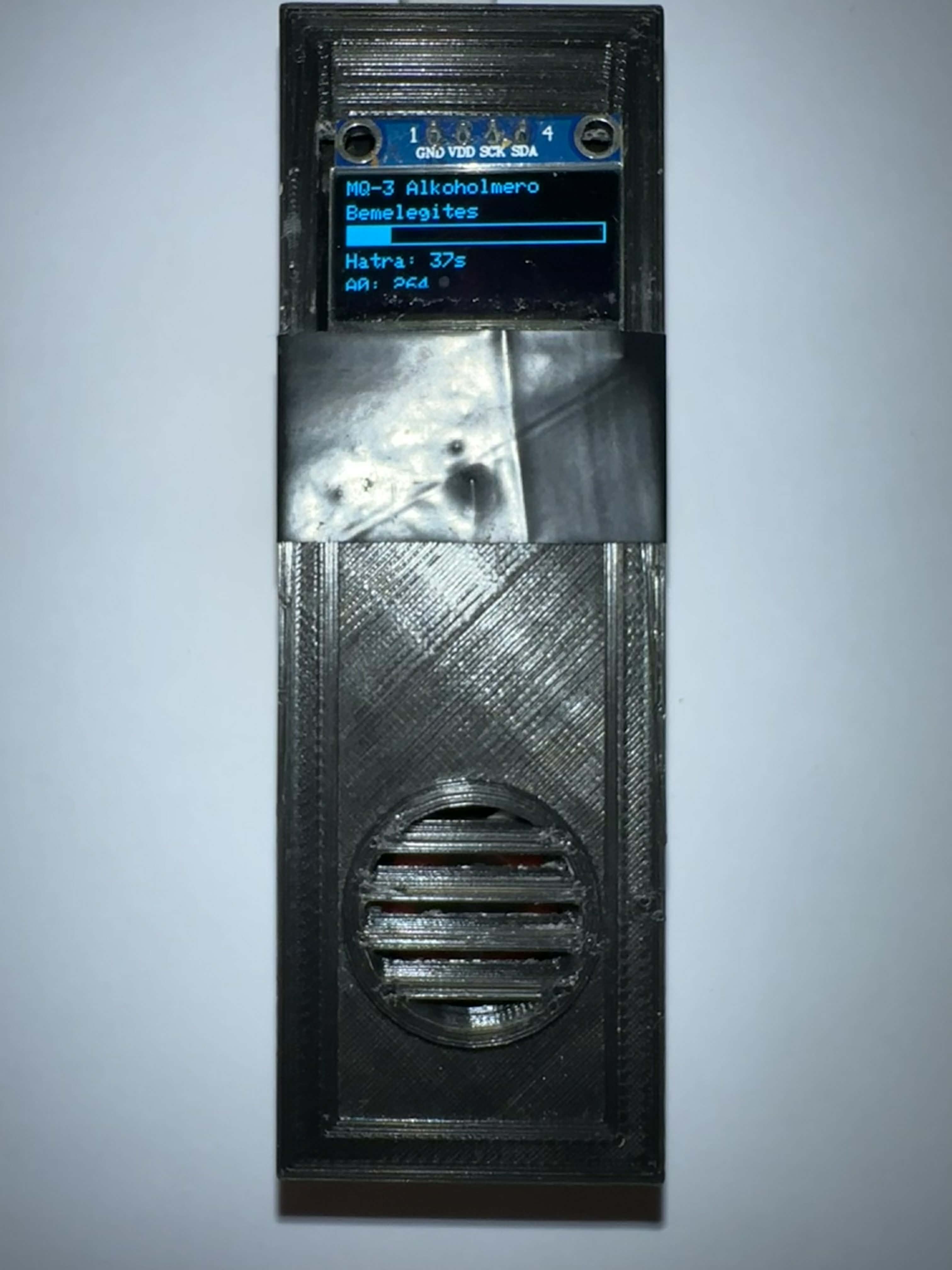 OLED warm-up screen with progress bar