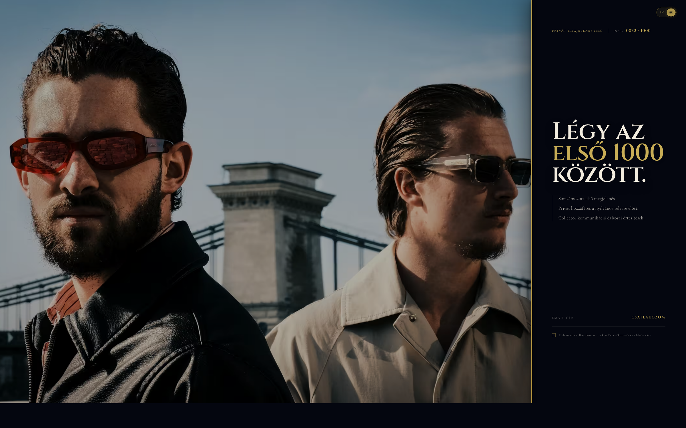 JARO Eyewear landing page hero and waitlist interface